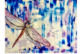 Paint Nite: Dragonfly on Abstract Background